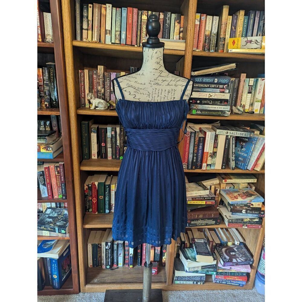 BCBGMaxazria Women’s Size 0 100% Silk Blue Formalwear Cocktail miniDress